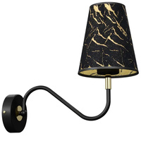 Lampa Ścienna Kinkiet HERMES Czarna Złota 1xE27 Milagro