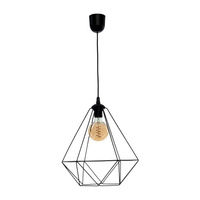 Lampa wisząca BASKET 1xE27 Geometryczny Kształt Loft Czarna Koszyk Diament MLP7214 Metal