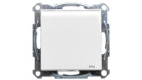 Merten System M Gniazdo pojedyncze z/u 16A IP44 z przesłonami i klapką biel polarna MTN2514-0319