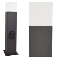 Lampa Ogrodowa LED E27 NEW YORK TUBA Słupek 44cm z Gniazdem - GOLDLUX (Polux)