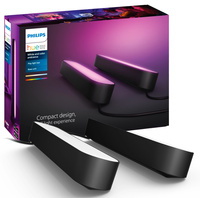 2x Lampka Biurkowa Podłużna LED 6.7W 500lm IP20 White and Color Ambiance RGB + TW Czarna 25cm Inteligentna SMART Zigbee Bluetooth Play Philips HUE