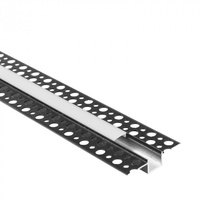 Profil Aluminiowy LED do Płyt GK Gipsowych REGIPS Wpuszczany Podtynkowy Czarny 1m z Kloszem Mlecznym do Taśm LED + Zaślepki seria GP Ecolight