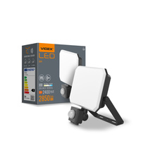 Naświetlacz LED 30W 2850lm 5000K Zimna z Czujnikiem Ruchu Czarny z Mleczną Przesłoną Videx