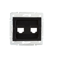 Adapter Gniazda RJ45 Internetowe Kwadratowe Czarne LOGI Kanlux