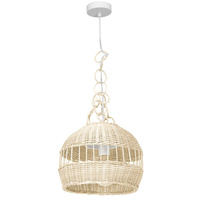 Lampa Wisząca Sufitowa VIMINI Wiklinowa 1xE27 Biała Milagro