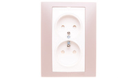 UnicaPlus Gniazdo podwójne z/u 16A z przesłoną róż cynamon MGU63.069.574