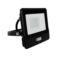 Naświetlacz LED 20W 1510lm 3000K IP65 Czarny z czujnikiem ruchu i funkcją CUT-OFF Samsung Chip VT-128S-1-B V-TAC