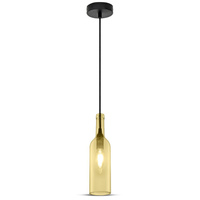 Lampa Wisząca Oprawa E14 Szklany klosz bursztynowy Butelka VT-7558 V-TAC