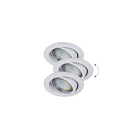 3x Oprawa Podtynkowa Lampa Punktowa SPOT 3W 240lm 3000K GU10 Biały Minimalistyczny IP40 Lite Rabalux
