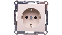 Merten System M Gniazdo pojedyncze Schuko 16A IP20 z przesłonami kremowe MTN2400-0344