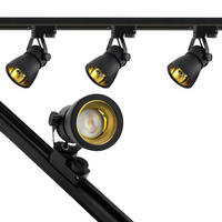 Zestaw Szyna Oświetleniowa Szynoprzewód 1,5m + 3x Reflektor Szynowy LED Lampa GU10 Czarno - Złota
