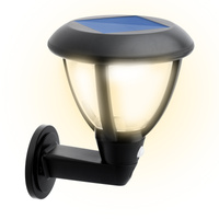 Kinkiet Ogrodowy Solarny Elewacyjny LED Lampa Ścienna Oprawa z Czujnikiem Ruchu i Zmierzchu 4000K IP44