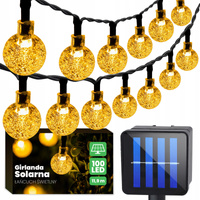 Girlanda Solarna Ogrodowa 100x LED Łańcuch Świetlny Ozdobne Kuleczki 11.9m