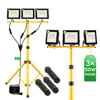 Naświetlacz LED ZUNA2 Halogen Lampa 3x 50W 6500K na Statywie + Przewód + Złącze Hermetyczne LUMILED
