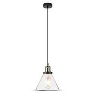 Lampa Wisząca Oprawa E27 Szklany klosz przezroczysty VT-7185 V-TAC