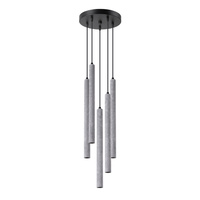 Lampa Sufitowa Wisząca Zwis 5x G9 Żyrandol Tubularna Szara Nowoczesna Pastelo Sollux