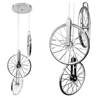 Kultowa LAMPA wisząca, SUFITOWA LED 3x BICYKL 33W 3000K chrom GOLDLUX (Polux)