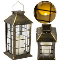 Lampa Ogrodowa LED Solarna Wisząca Latarenka Patyna 27cm