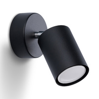 Lampa Ścienna Kinkiet GU10 Tuba Ruchoma Tubularna Czarna Minimalistyczna Lemmi Sollux