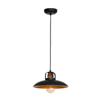 Lampa wisząca FELIX czerń złoto 1xE27 IP20 Metal styl nowoczesny industrial loft Milagro