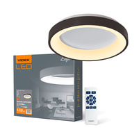Plafon LED Lampa Sufitowa Natynkowa 72W 7500lm 2700-6000K CCT Czarna Ściemnialna + Pilot EDGE Videx
