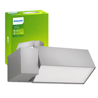 Lampa Ogrodowa LED Kinkiet Elewacyjny BORDER myGarden E27 IP44 Prostokątna Szara PHILIPS