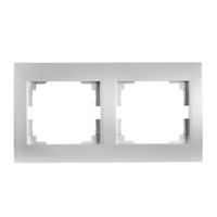 Ramka podwójna pozioma do Gniazda LOGI Srebrna KANLUX