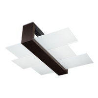 Lampa Sufitowa Natynkowa Nowoczesna 2x E27 Prostokątna Brązowa Skandynawska Feniks Sollux