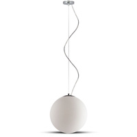 Lampa Wisząca Oprawa E27 Biały klosz Kula z chromowym wykończeniem VT-7251 V-TAC