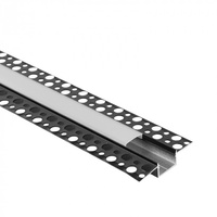 Profil Aluminiowy LED do Płyt GK Gipsowych REGIPS Szeroki Wpuszczany Podtynkowy Czarny 2m z Kloszem Mroźnym do Taśm LED + Zaślepki seria GPS Ecolight