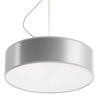 Lampa Sufitowa Wisząca Plafon 2x E27 Okrągła Szara Minimalistyczna Arena Sollux