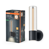 Kinkiet Ogrodowy Lampa Elewacyjna Zewnętrzna LED z Czujnikiem Zmierzchu 8W 600lm 3000K Ciepła Szary IP54 Endura Osram