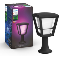 Lampa Ogrodowa Zewnętrzna LED SŁUPEK 32cm 15.2W 1140lm IP44 White and Color Ambiance RGB + TW Czarna Inteligentna SMART Zigbee Bluetooth Econic Philips HUE