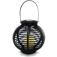 Lampa Ogrodowa LED Solarna Wisząca LATARENKA czarna owalna efekt płomienia