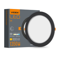 Panel LED Oprawa Podtynkowa Wpuszczana 12W 1350lm 4000K Neutralna Czarna Videx