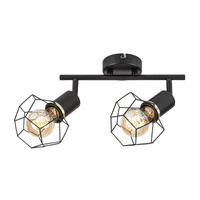 Lampa Sufitowa SPOT Reflektor 2x E27 Czarny Vintage Fran Rabalux