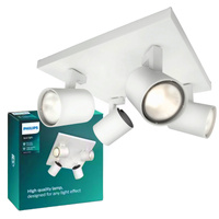 Lampa Sufitowa Reflektor Natynkowy 4x GU10 Biała Runner Philips