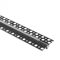 Profil Aluminiowy LED do Płyt GK Gipsowych REGIPS Wpuszczany Podtynkowy Czarny 2m z Kloszem Przezroczystym do Taśm LED + Zaślepki seria GPW Ecolight