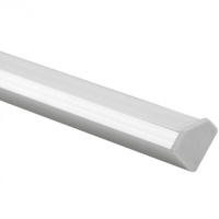 Profil Aluminiowy do LED Srebrny Narożny 2m z Mlecznym Kloszem i Zaślepkami Ecolight