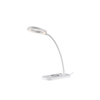 Lampa Stołowa Biurkowa Nocna 5W 210lm 2700-6000K CCT Ściemnialna Biały Nowoczesny Hardin Rabalux