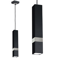 Lampa wisząca Tuba Zwis VIDAR Czarny + srebrny 1x GU10 Milagro Metal Styl nowoczesny