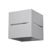 Lampa Ścienna Kinkiet Kostka G9 Kwadratowa Szara Nowoczesna Lobo Sollux