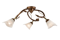 Lampa Sufitowa BLUSZCZ 3xE14 Biała Drewniana Klasyczna LM-3.13 Lamkur