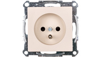 Merten System M Gniazdo pojedyncze z/u 16A IP20 z przesłonami kremowe MTN2500-0344