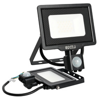 Naświetlacz LED Zewnętrzny Ogrodowy 20W 1600lm 4000K Neutralny 120° z Czujnikiem Ruchu i Zmierzchu IP65 Czarny MHC Kobi