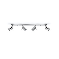 Lampa Sufitowa Oprawa Natynkowa SPOT TUBA Reflektor 4x GU10 Ruchoma Tubularna Chrom Nowoczesna Ring Sollux