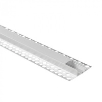 Profil Aluminiowy LED do Płyt GK Gipsowych REGIPS Szeroki Podpłytkowy do Glazury Anodowany 2m z Kloszem Mlecznym do Taśm LED + Zaślepki seria GNS Ecolight