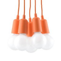 Lampa Sufitowa Wisząca Zwis 5x E27 Nieregularna pomarańczowy Nowoczesna Diego Sollux