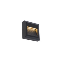 Lampa Ogrodowa Zewnętrzna Kinkiet Elewacyjny Oprawa Natynkowa LED 3W 100lm 3000K Ciepła Czarna Wodoodporna IP54 Nowoczesna SIDEWALK SQUARE 8148 Nowodvorski
