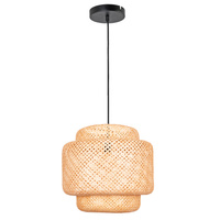 Lampa Wisząca Zwis Sufitowa E27 Beżowy BAMBOO NATURAL Sanico Goldlux